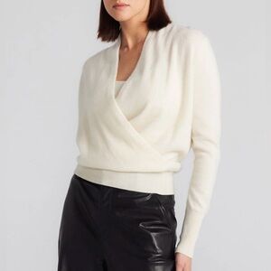 AVA & VIV Soft Ballet Faux Wrap V-Neck Sweater Cream NWT - Size XXL, 2X, 3X